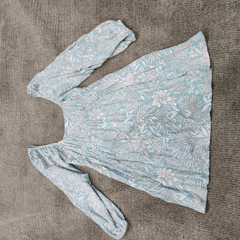Roxy Light Blue Floral Long Sleeve Dress